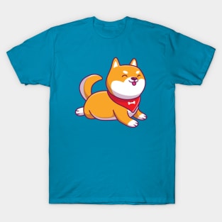 Cute Dog Shiba Inu Cartoon T-Shirt